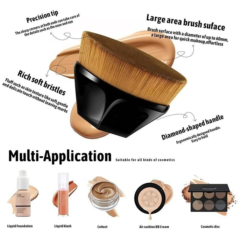 Cọ Trang Điểm Cán Ngắn Hình Lục Giác