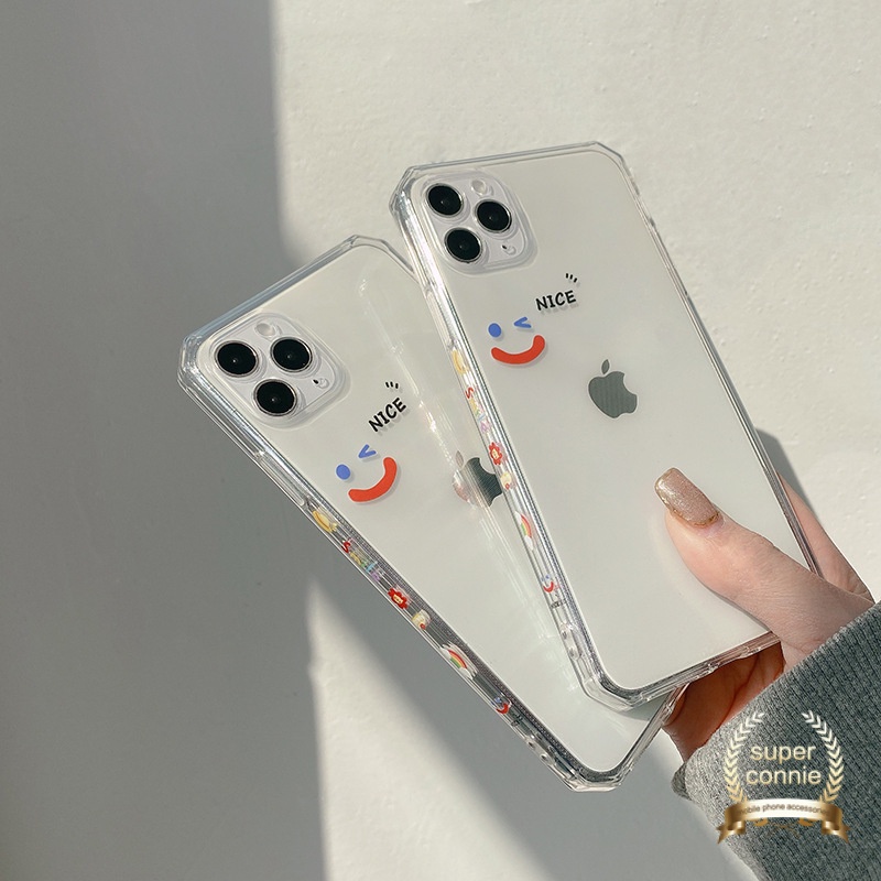 Hoạt Hình Ốp Điện Thoại Tpu Silicon Mềm Trong Suốt Họa Tiết Mặt Cười Cho Iphone 12 11 Pro Max Iphone 7 8 6 6s Plus