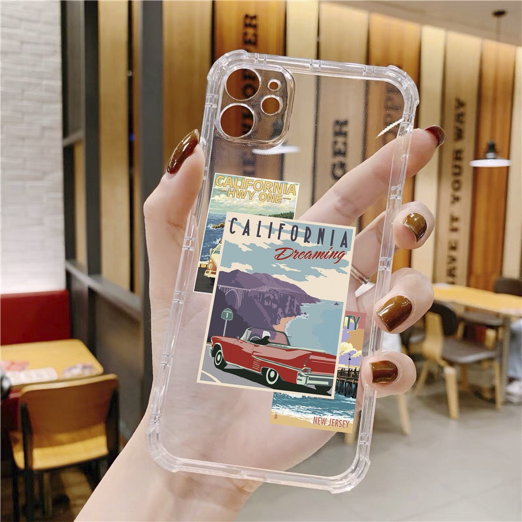 Ốp lưng iphone CALIFORNIA chống sốc trong suốt bảo vệ camera 13 pro max 11 12 promax mini 6 6s 7 8 plus x xr x