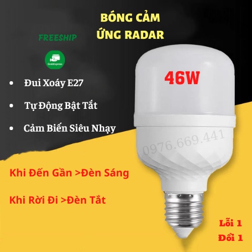 Bóng Đèn Led Cảm Ứng Bóng Đèn Led Đui Xoáy Cảm Biến Tự Động Sáng Thông Minh
