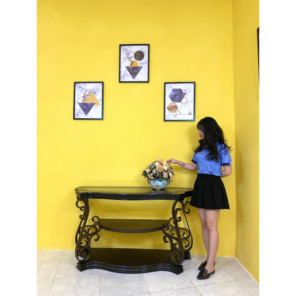 Bàn kệ trang trí console - chân kim loại standard Xuất Khẩu Châu Âu Giá Hạt Dẻ