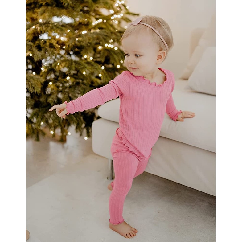 Bộ thun dài co giãn xuất Hàn cho bé gái BVB002