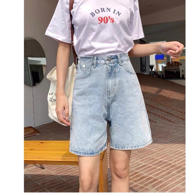 Quần Short Ngố Jean Nữ Bigsize Lưng Cao Túi Nắp Kiểu Một Bên Thời Trang VNXK Ms100