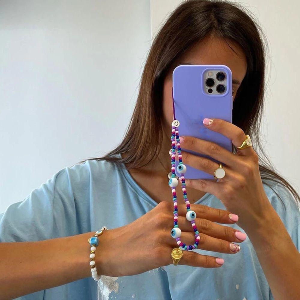 Dây Đeo Điện Thoại Dạng Chuỗi Hạt Acrylic Nhiều Màu Chống Thất Lạc AUGUSTINA