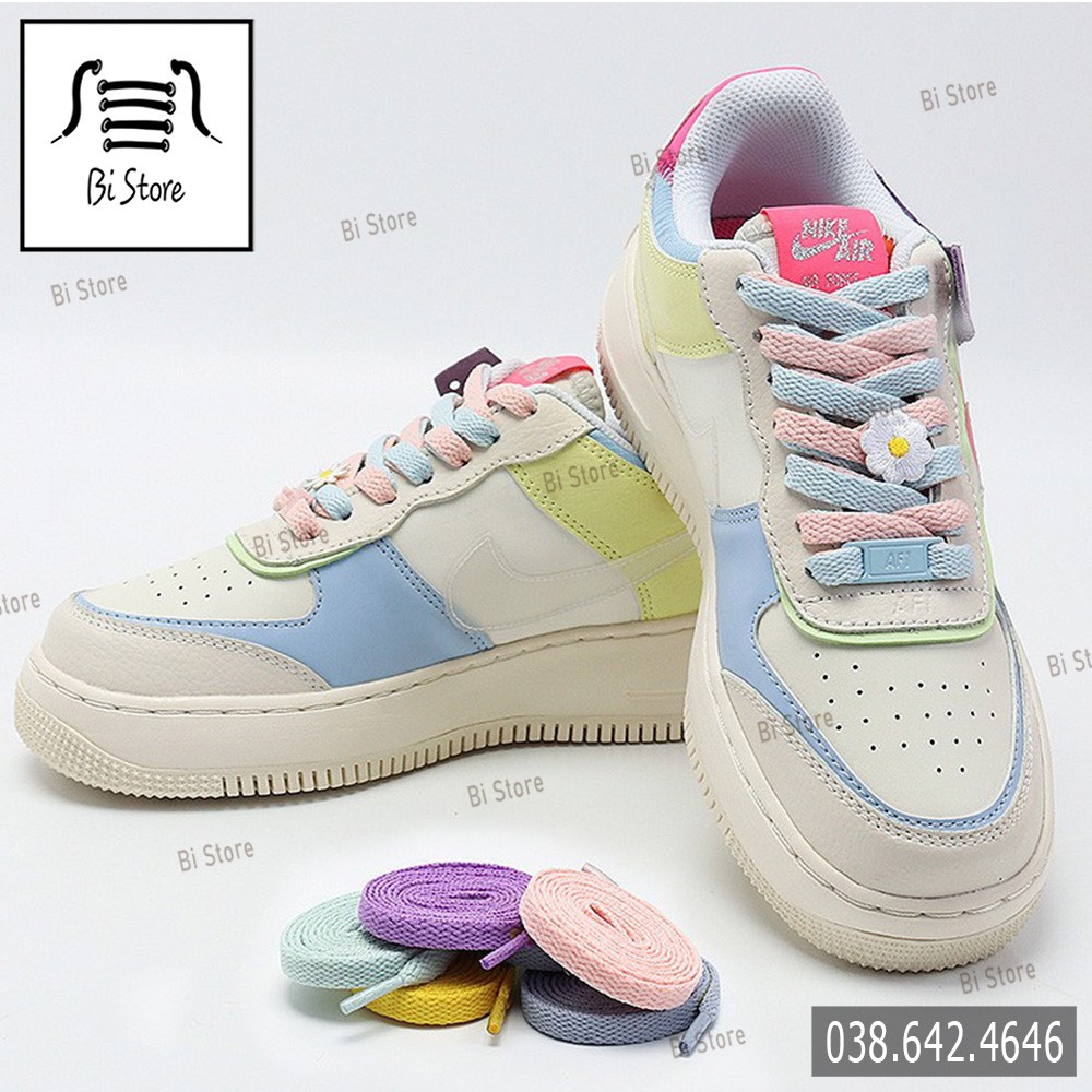 Dây giày dẹt pastel Nike Air Force 1 (AF1), Nike Air Jordan (AJ),... (ảnh chụp thật)