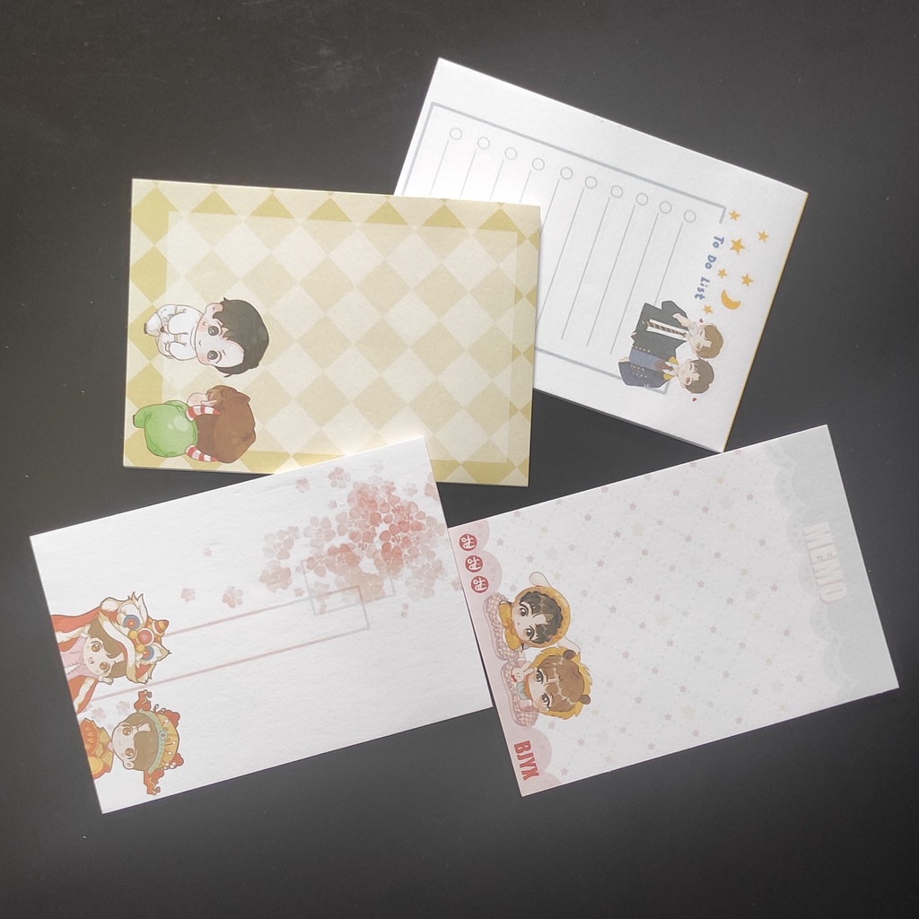 Tập giấy note Bác Quân Nhất Tiêu Tiêu Chiến Vương Nhất Bác BJYX Wang Yi Bo Xiao Zhan