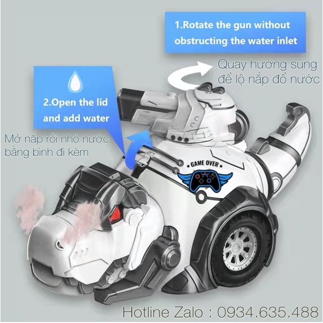 Khủng Long điều khiển từ xa : phun khói, bắn tên, quay tròn,di chuyển 360 độ - Fighting Tyrannosaurus Spray