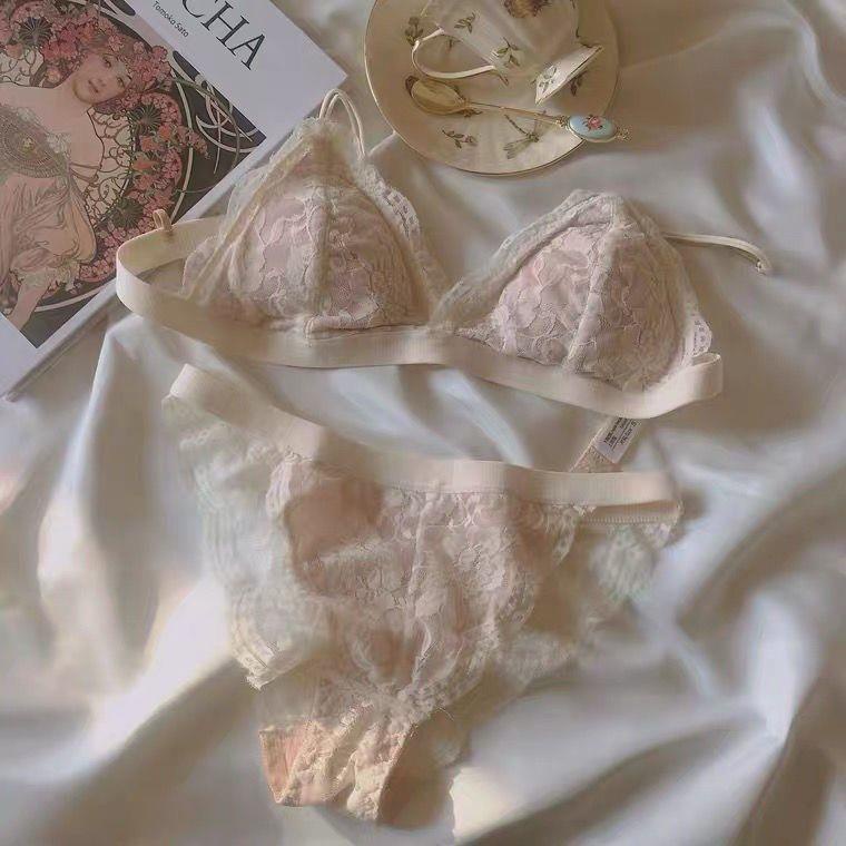 Bộ đồ lót không gọng siêu mỏng phối ren thiết kế quyến rũ cho nữ