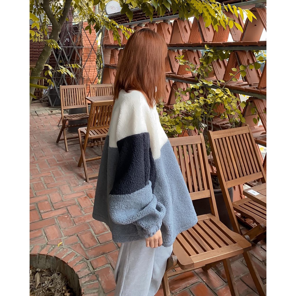 ( Ảnh thật Mint ) Harfzip bông cừu pha 3 tone màu