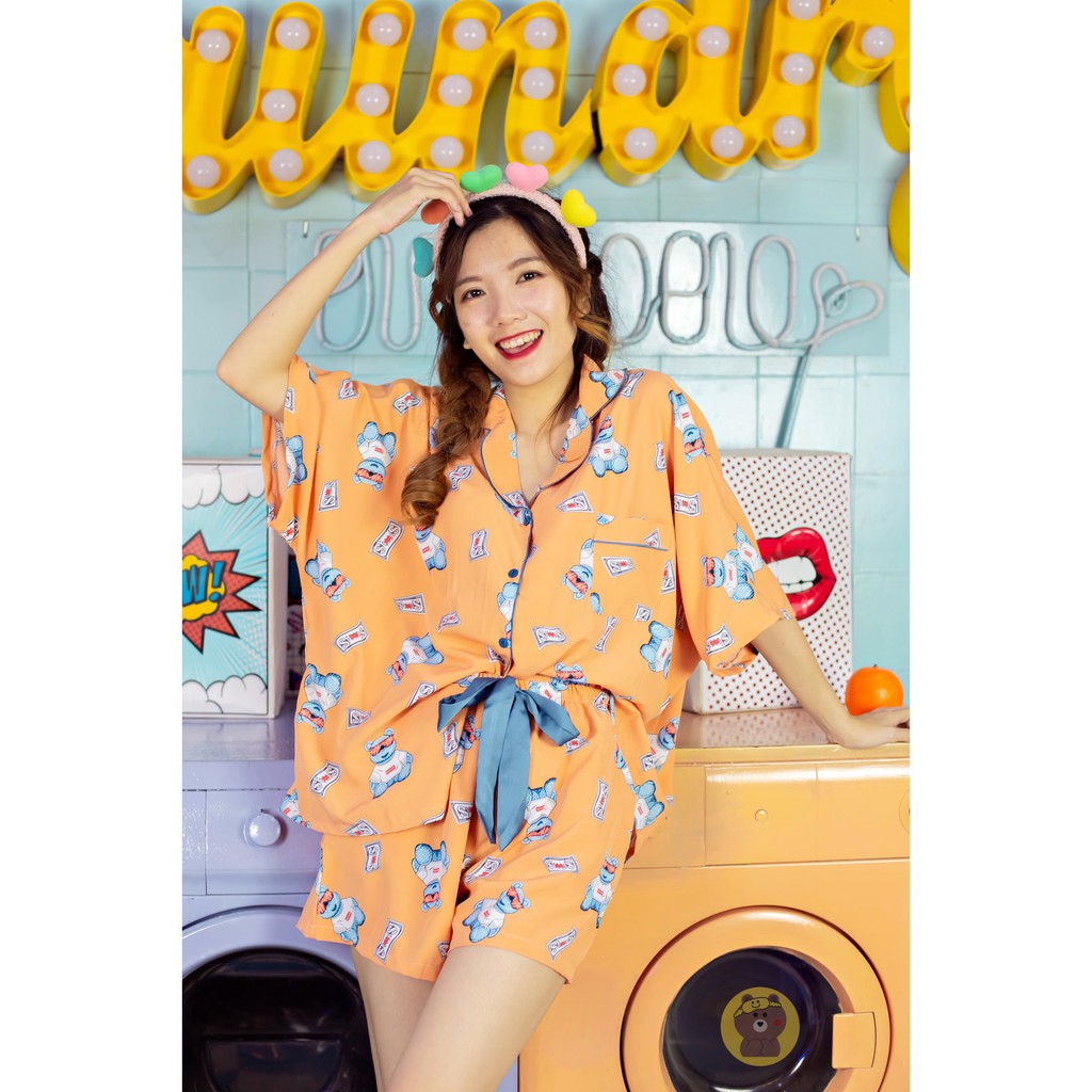 [HOT] Đồ Bộ Pijama Lụa Hàn ngắn cánh dơi (form dưới 65kg)