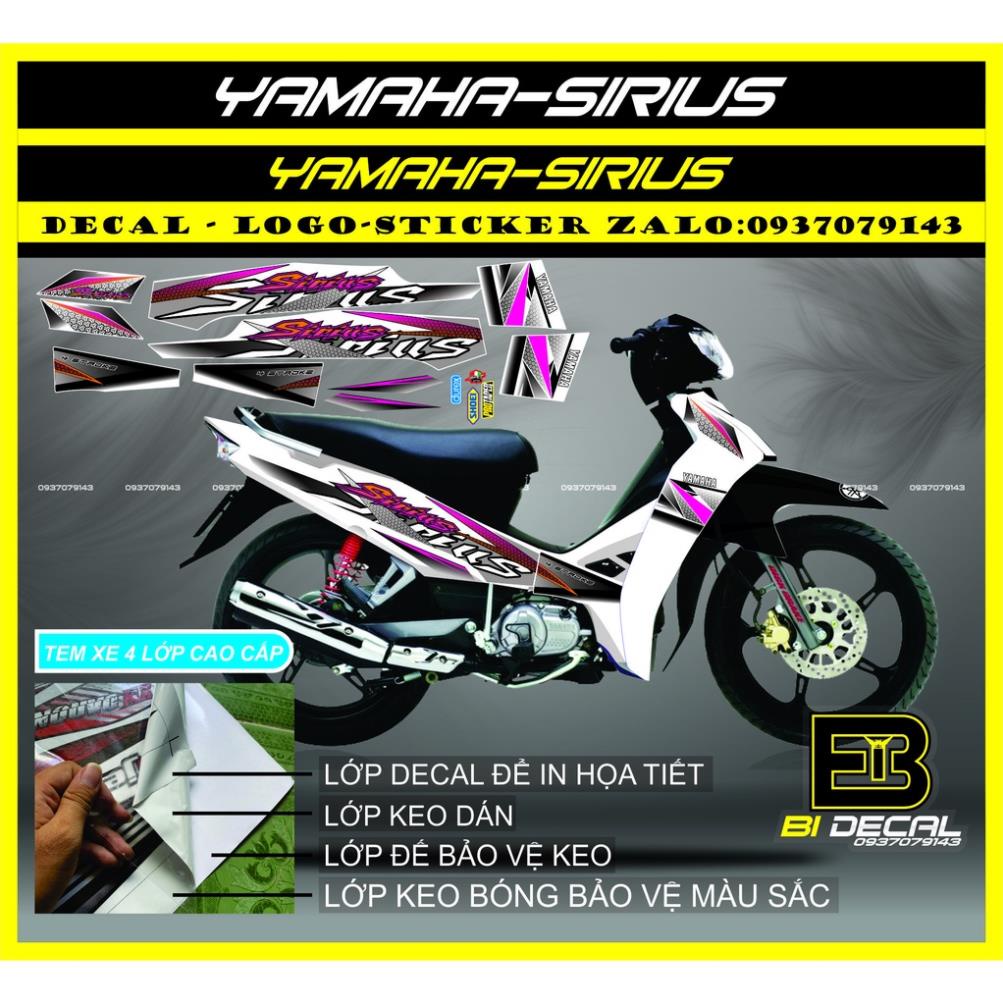 ( Quí khách vui lòng mang ra tiệm cho thợ dán ) Tem Sirius trắng hồng