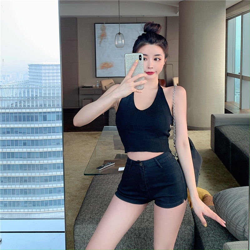 quần đùi sexy quần jean quần đùi nữ quần đùi ống rộng nữ Quần Short Denim Lưng Cao Dáng Ôm Thời Trang Mùa Hè Phong Cách Mới Cho Nữ