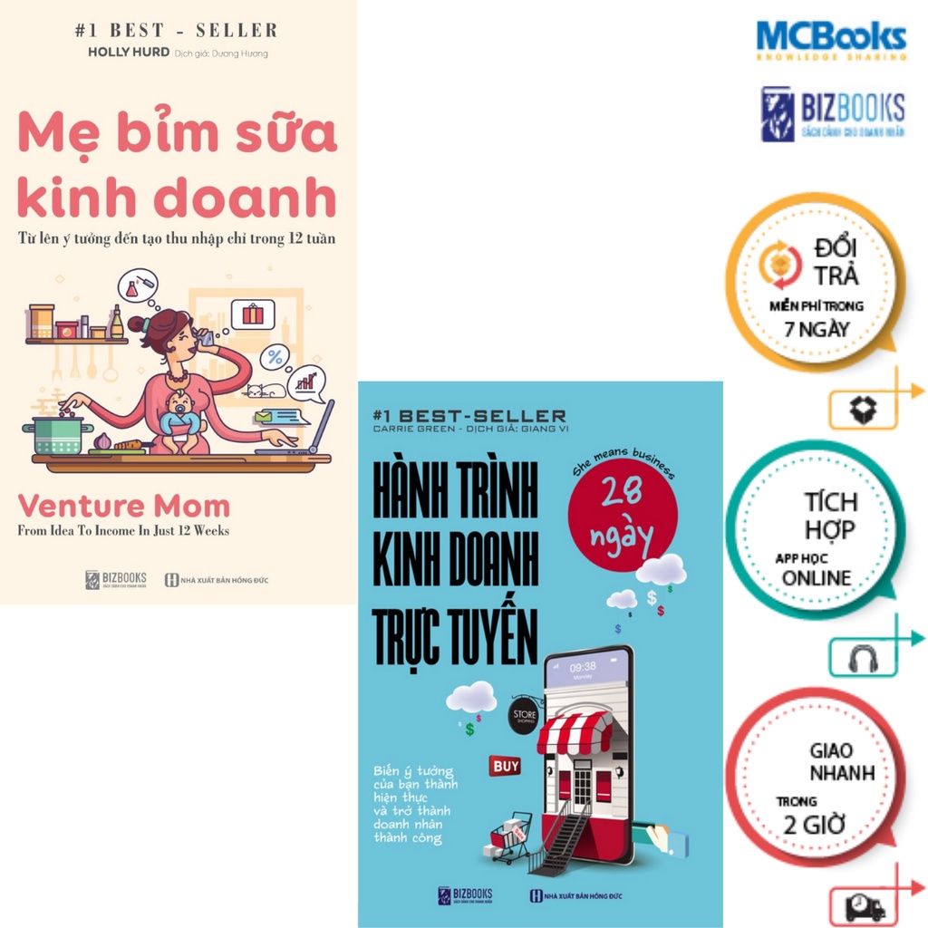 Sách - Combo Mẹ bỉm sữa kinh doanh + Hành trình kinh doanh trực tuyến 28 ngày