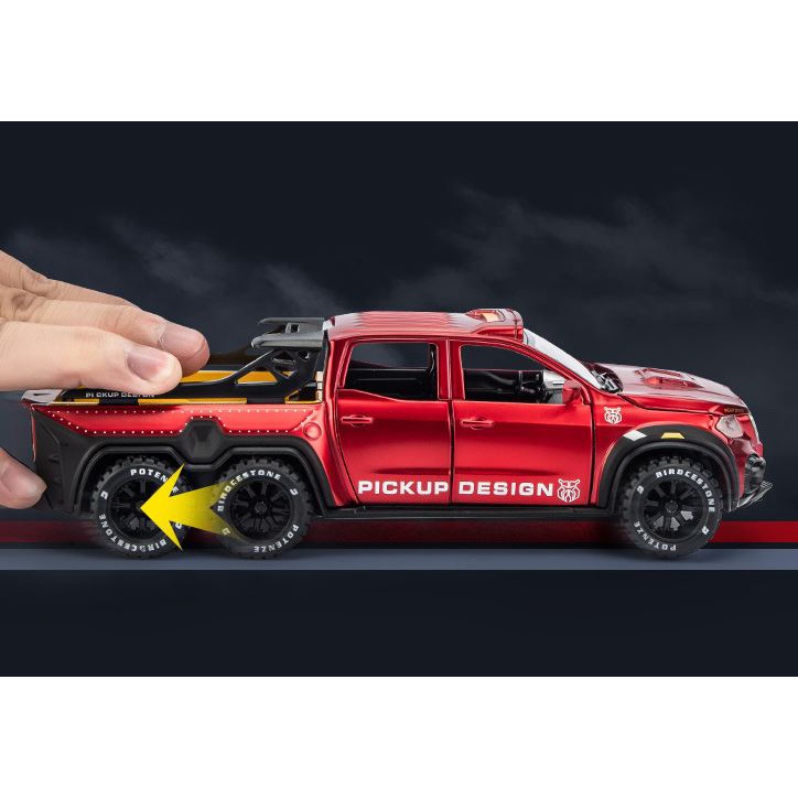 Xe mô hình Mercedes X-class Exy 6×6 kim loại 1:28 ô tô đồ chơi trẻ em Pickup Off-road oto mini trưng bày vỏ sắt Chimei