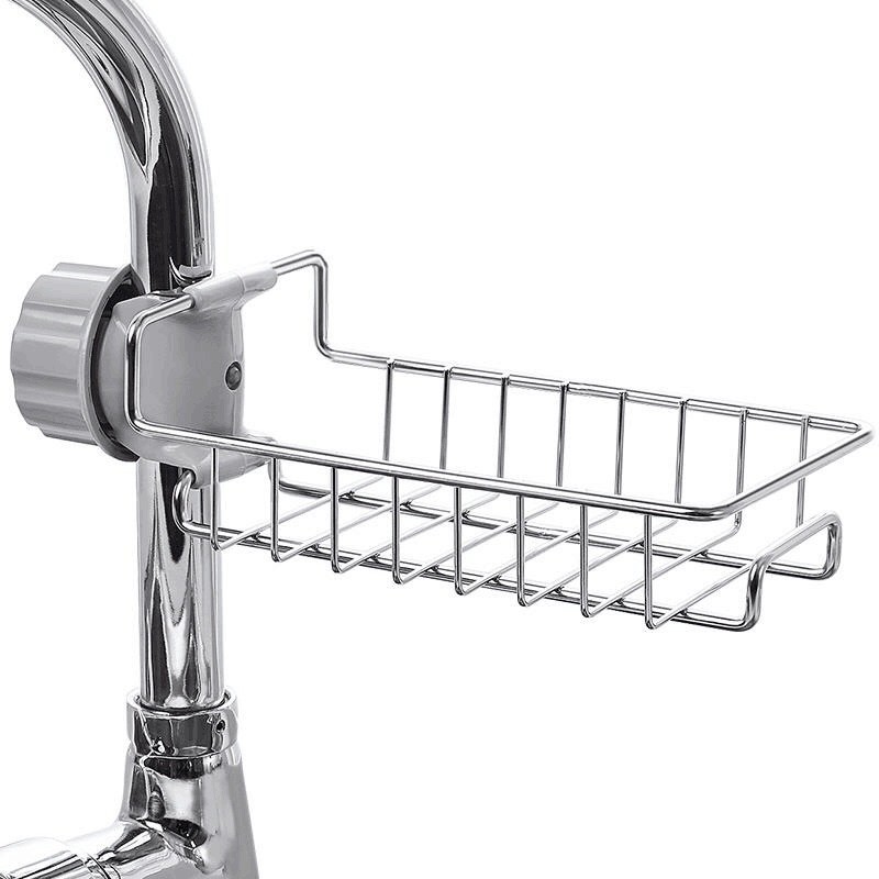 Giỏ Inox Gắn Vòi Rửa Bát Tiện Lợi - Không Rỉ / Giá Treo Vòi Inox Đựng Đồ , Giẻ Rửa Chén Bát