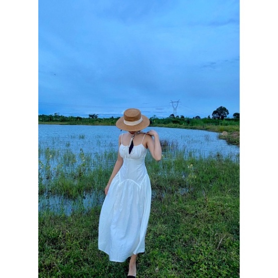 NAPUBEE VÁY MAXI TRẮNG HAI DÂY ĐI BIỂN - ĐẦM DỰ TIỆC THIẾT KẾ CAO CẤP REBEL DRESS - Hàng mới về