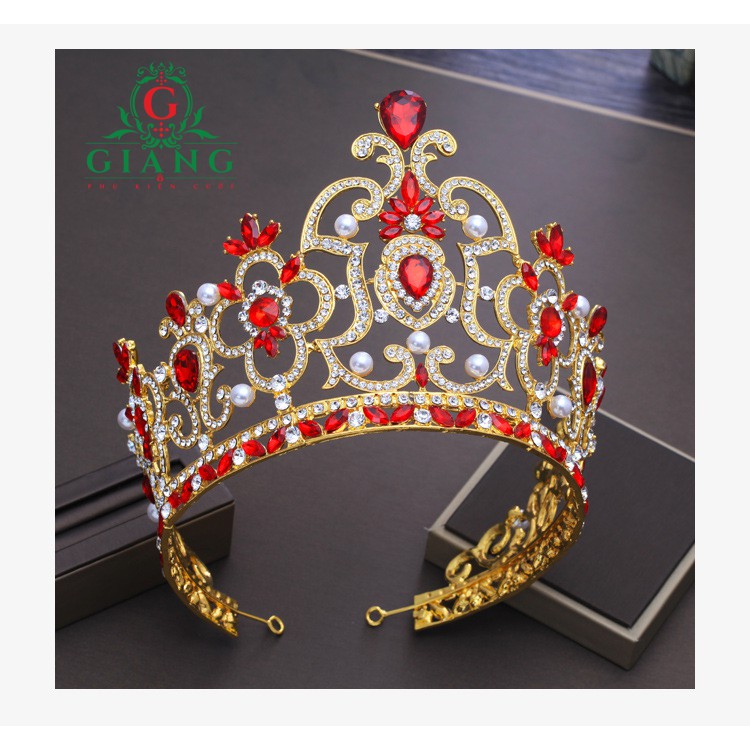 Vương miện đỏ  các cuộc thi thanh lịch cao 18 cm Giangpkc