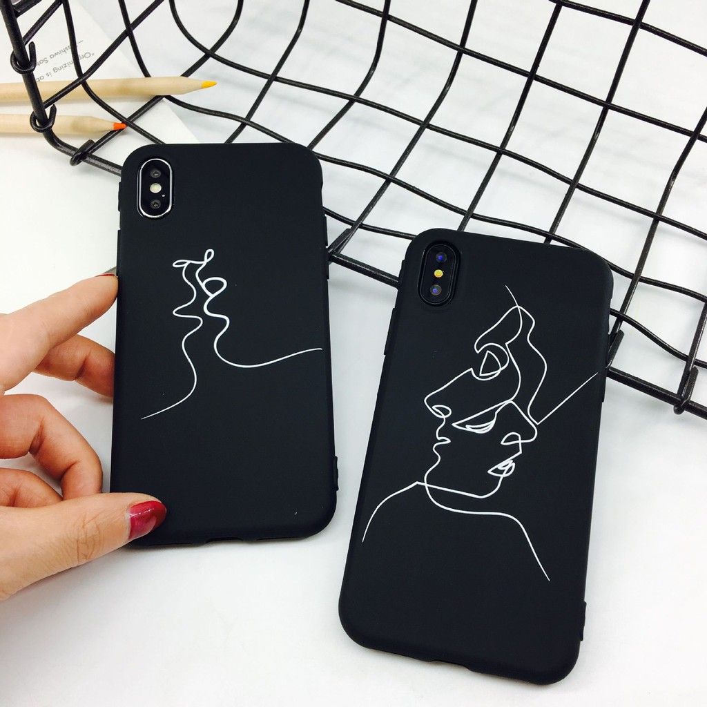 Ốp Lưng Điện Thoại Nhựa Mềm iPhone X 6 6S 7 8Plus Hình Mặt Trừu Tượng