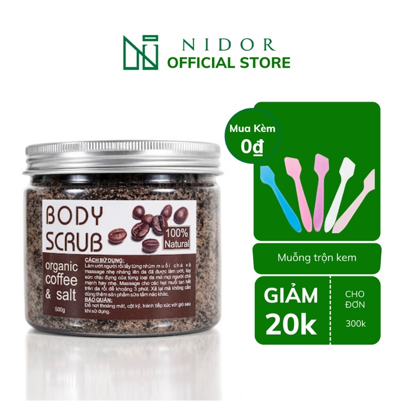 Muối Tẩy Tế Bào Chết Cà Phê Giảm Thâm Mụn Lưng - Coffee Salt Scrub - 100% Natural