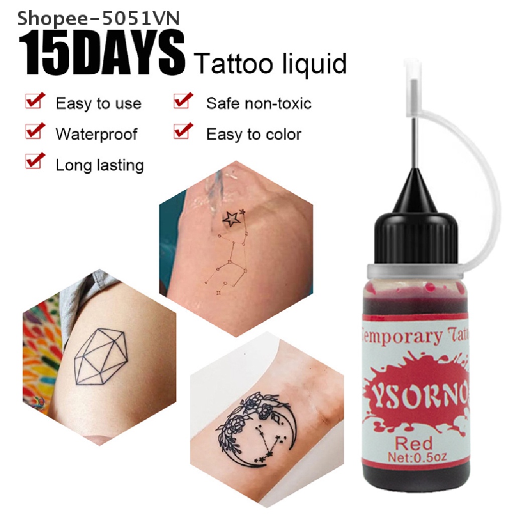 Mực Xăm Bán Vĩnh Viễn Tự Nhiên 10Ml