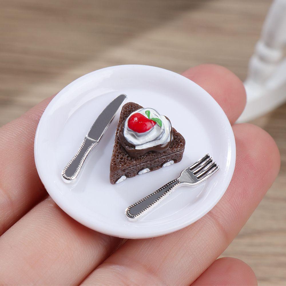 LUOL 1 Bộ Bánh Kem Có Khay Trà Chiều Trang Trí Nhà Búp Bê