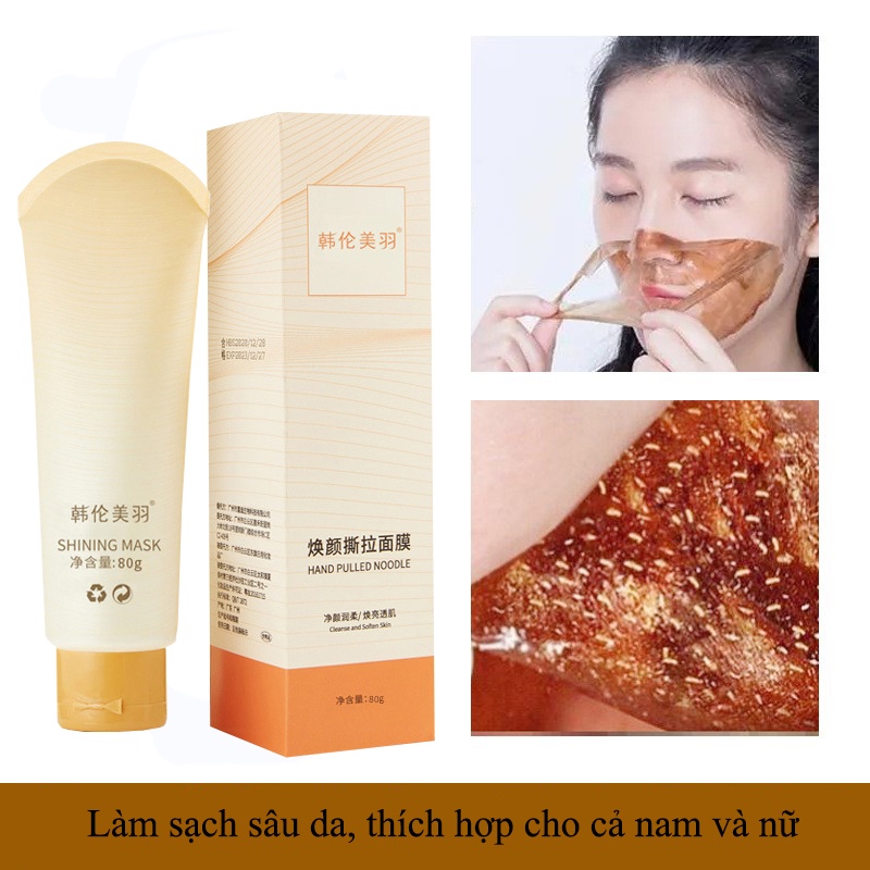 Mặt nạ dạng lột Làm sáng da Hút mụn đầu đen Làm sạch bã nhờn Kiểm soát dầu mịn da Mặt nạ 80g