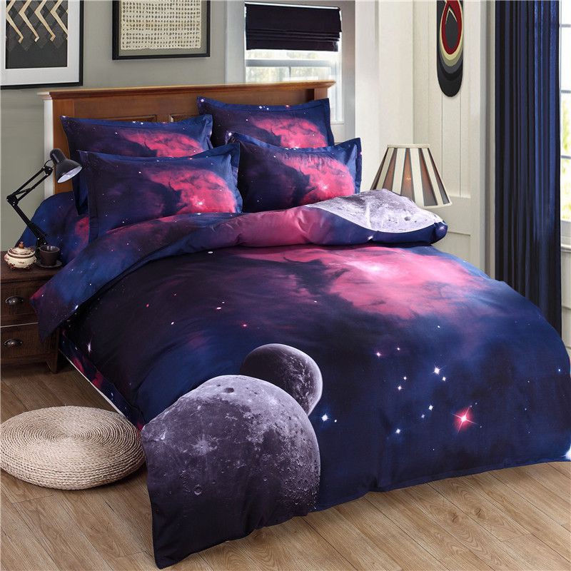 Galaxy Sky Cosmos Duvet Cover & 4 cái Đặt Gối Queen Size Bộ đồ giường