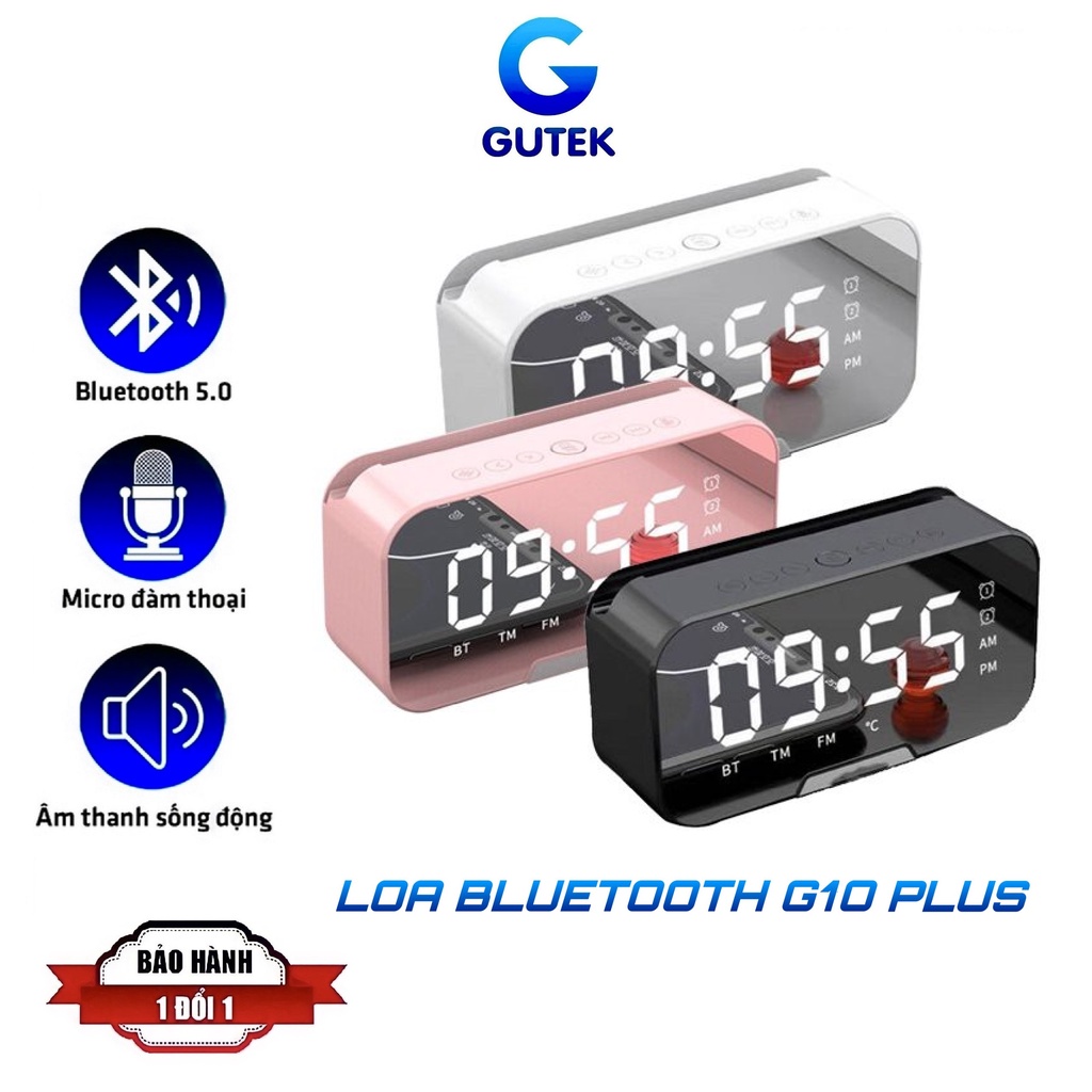 Loa bluetooth không dây kiêm đồng hồ báo thức G10 tích hợp đài fm cổng thẻ nhớ usb