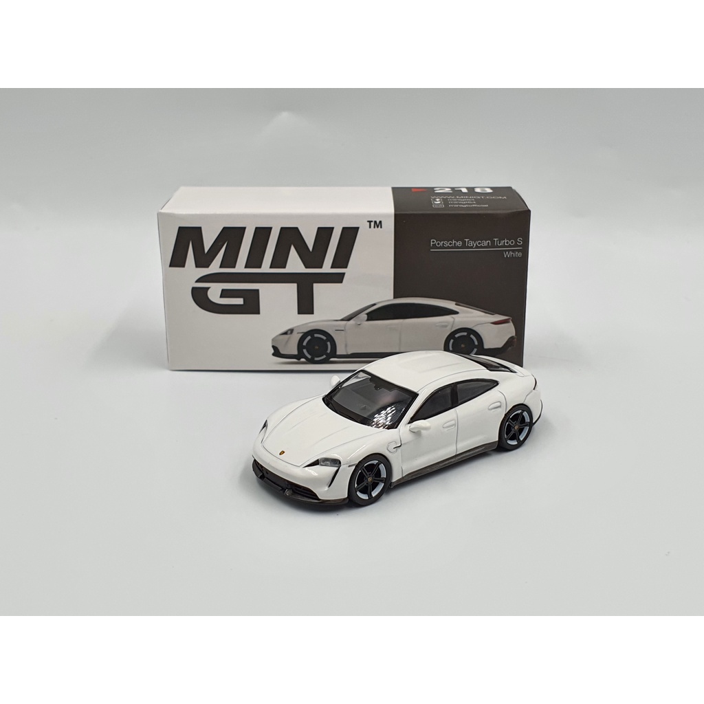 Xe Mô Hình Porsche Taycan Turbo S White LHD 1:64 MiniGT (Trắng)