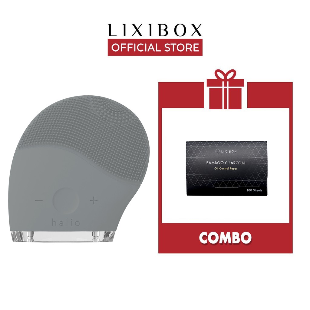 Combo Máy Rửa Mặt Và Mát Xa Da Mặt Halio, Giấy thấm dầu than tre Lixibox- HỒNG NHẠT | BigBuy360 - bigbuy360.vn