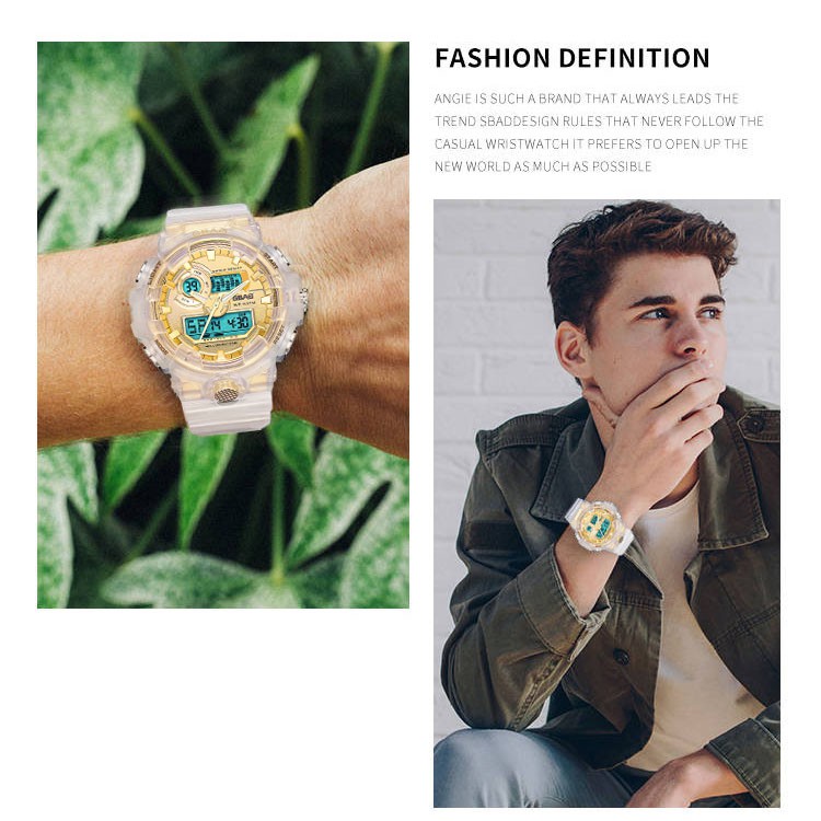 Đồng Hồ Nữ SBAO S8029-1 USA Sports - 2 Máy Kim và Điện Tử Mạnh Mẽ Dây Silicone Bền C | BigBuy360 - bigbuy360.vn