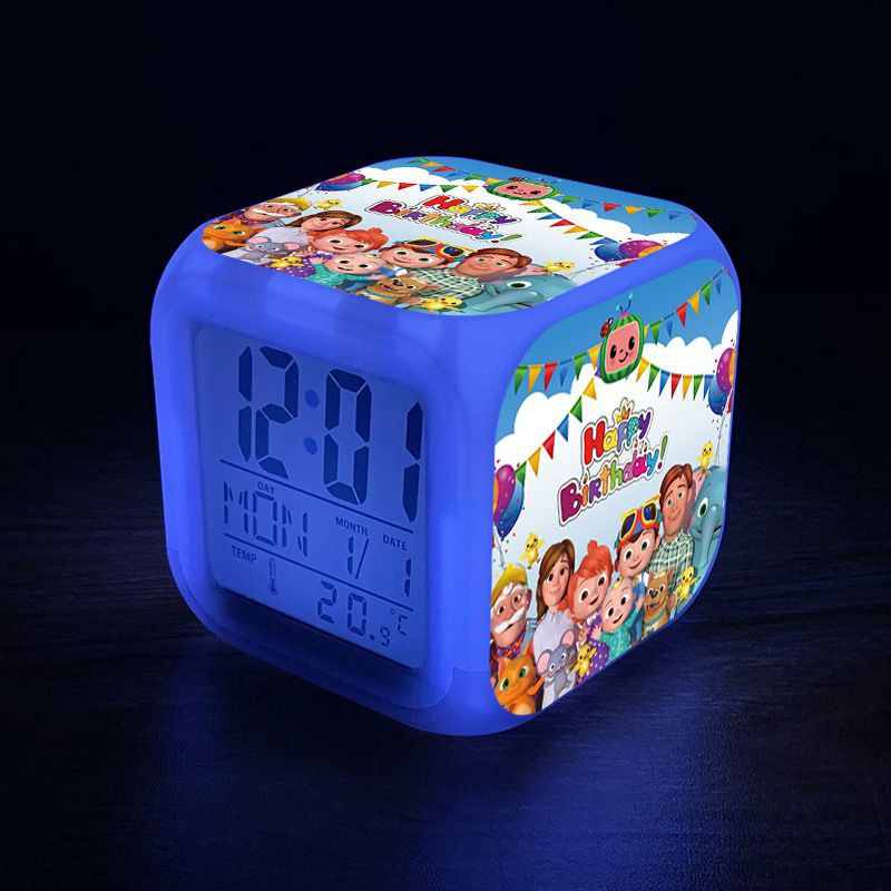 Cocomelon Alarm Clock LED Multi-Function Change Digital Colorful Luminous Gift