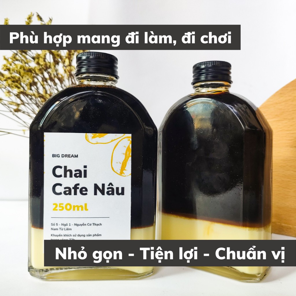 Cà phê nguyên chất đóng chai pha sẵnNâu 250ml phin cafe rang xay truyền thống đậm đà gia đình và văn phòng