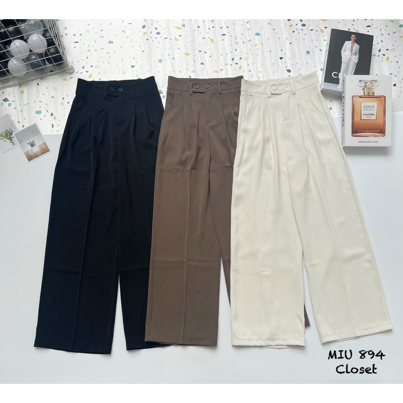 Quần vải ống xuông hai cúc 894