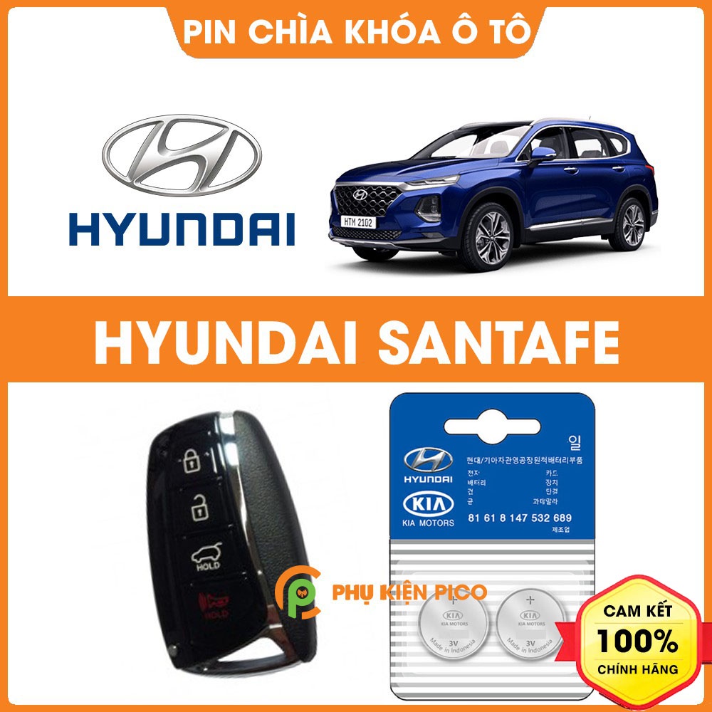 Pin chìa khóa ô tô Hyundai Santafe chính hãng Hyundai sản xuất tại Indonesia 3V Panasonic