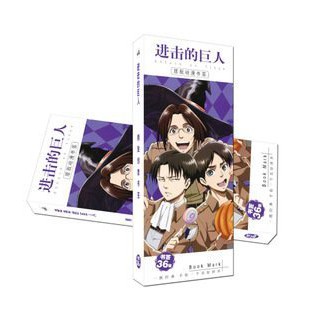 Bookmark Attack on titan hộp ảnh đánh dấu sách kẹp sách tiện lợi 36 tấm anime chibi quà tặng độc đáo