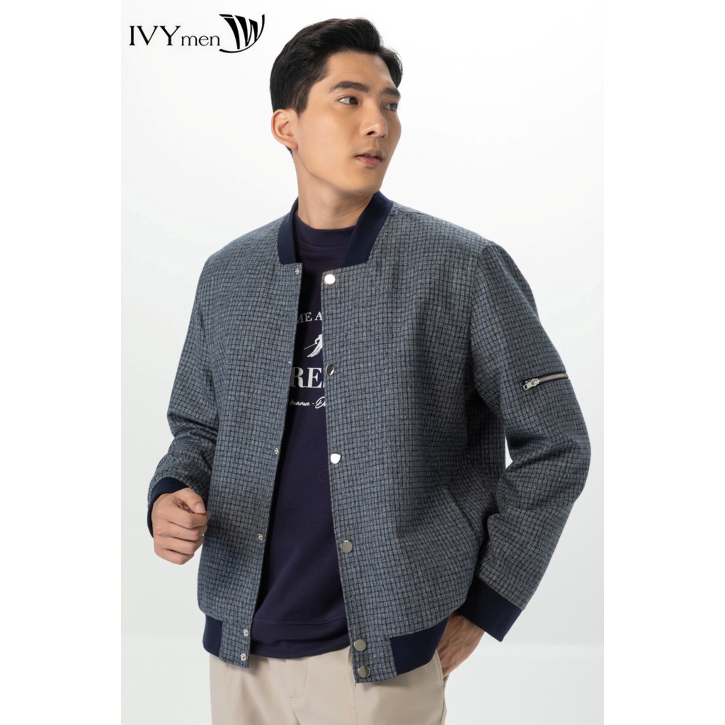 Áo khoác nam vải tweed dáng bomber IVY moda MS 70E3292