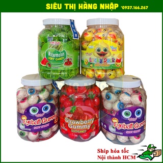 Kẹo dẻo có nhân hình con mắt/ dưa hấu/ dâu tâu/ con vịt/ hamburger Halloween siêu thơm ngon