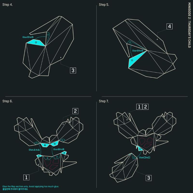 Đồ chơi lắp ghép giấy hình logo album txt Thursday child official