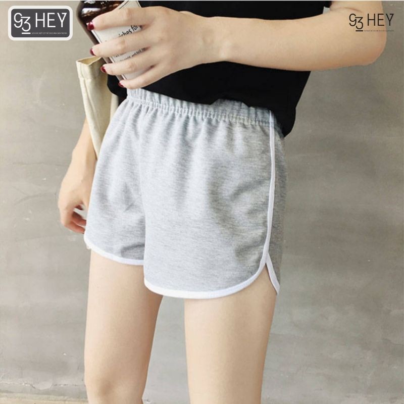 Quần Short Nữ Viền Trắng Cạp Chun Chất Thun Basic Co Giãn Siêu Dễ Chịu 93HEY QS04 | BigBuy360 - bigbuy360.vn