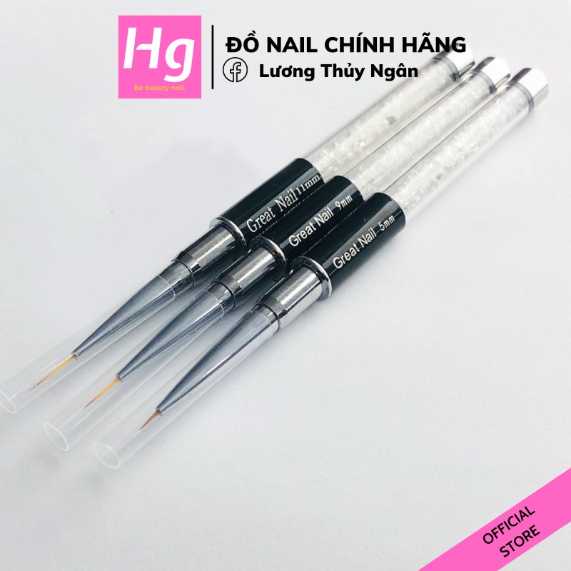 Cọ Nét Nail Cán Đá Vẽ Móng Nét Nhỏ Dài Mảnh 3 Size 5mm, 9mm, 11mm