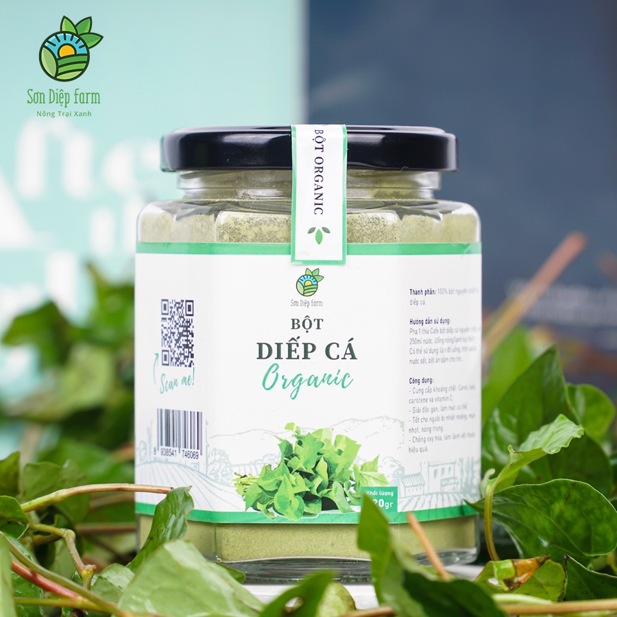 Bột diếp cá/ bột dấp cá sấy lạnh - Mát cơ thể, tốt cho hệ tiêu hóa - Sơn Diệp Farm