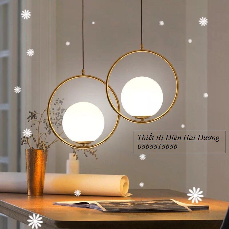 Đèn thả trần mặt trăng TN158 hiện đại - Chao thủy tinh cao cấp - Tô điểm không gian sống-Bảo hành 12 tháng-Bao Gồm Bóng