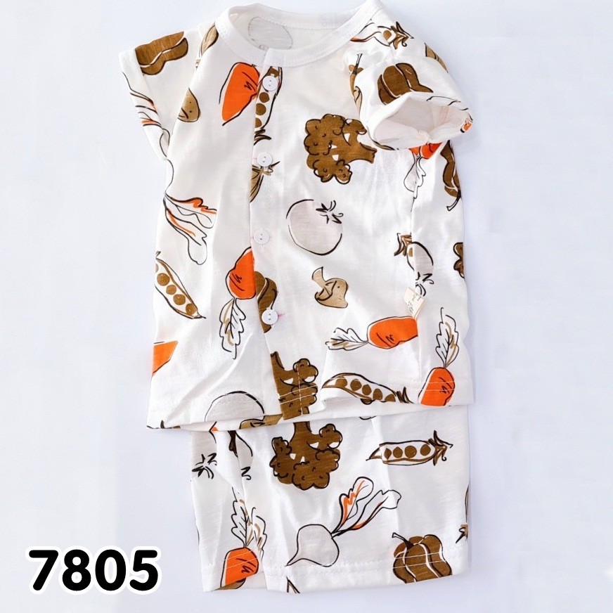 BỘ NGẮN TAY CÀI NÚT GIỮA NHIỀU HỌA TIẾT CHO BÉ TỪ 6KG- 19KG