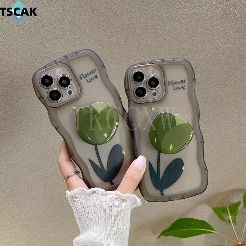 Ốp Điện Thoại Silicon Chống Sốc Có Giá Đỡ Hình Hoa tulip Cho Xiaomi Redmi K30 K40 K50 Pro Plus K30 Ultra Note 10 11 Pro+ 11S 11T 10T