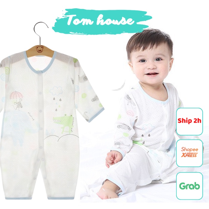 Sleepsuit Dài Tay Xuất Nhật Mỏng Mát Cho Bé Nằm Điều Hòa - Bảng 2 - Size 59 - 90 𝟏𝟒𝐁𝐃𝐃