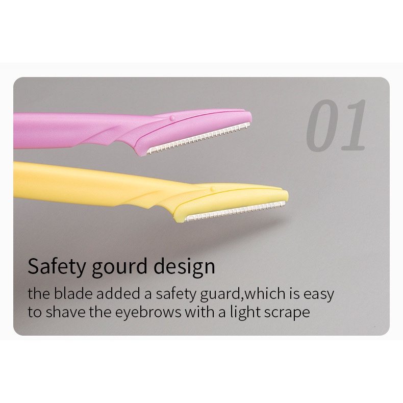 [Hàng mới về] Set 3 dao tỉa lông mày bằng thép không gỉ an toàn tiện dụng