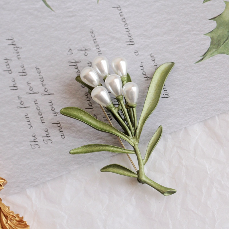 Trâm Cài Áo Hình Cây Xanh Đính Ngọc Trai Sang Trọng