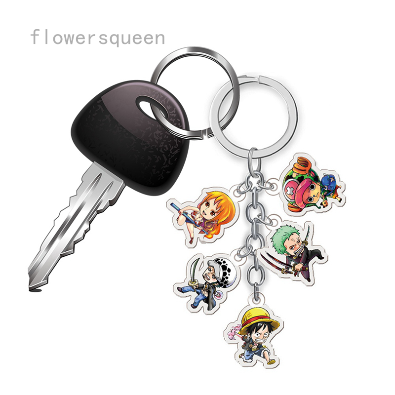 flowersqueen Móc khóa hình nhân vật hoạt hình One Piece độc đáo