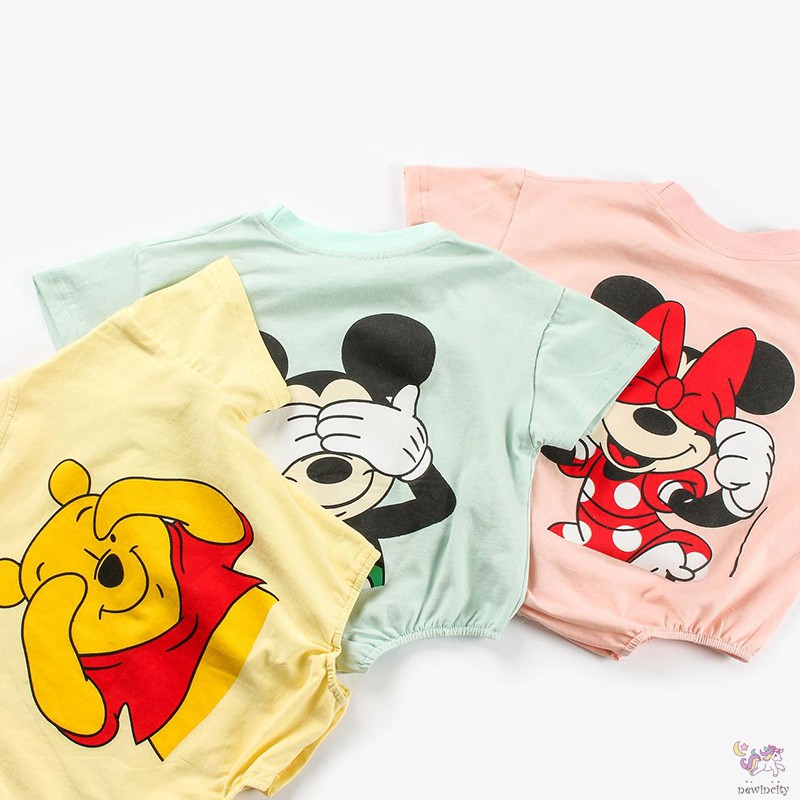 Bộ Áo Liền Quần Ngắn Tay In Chữ Cho Bé Trai Và Bé Gái